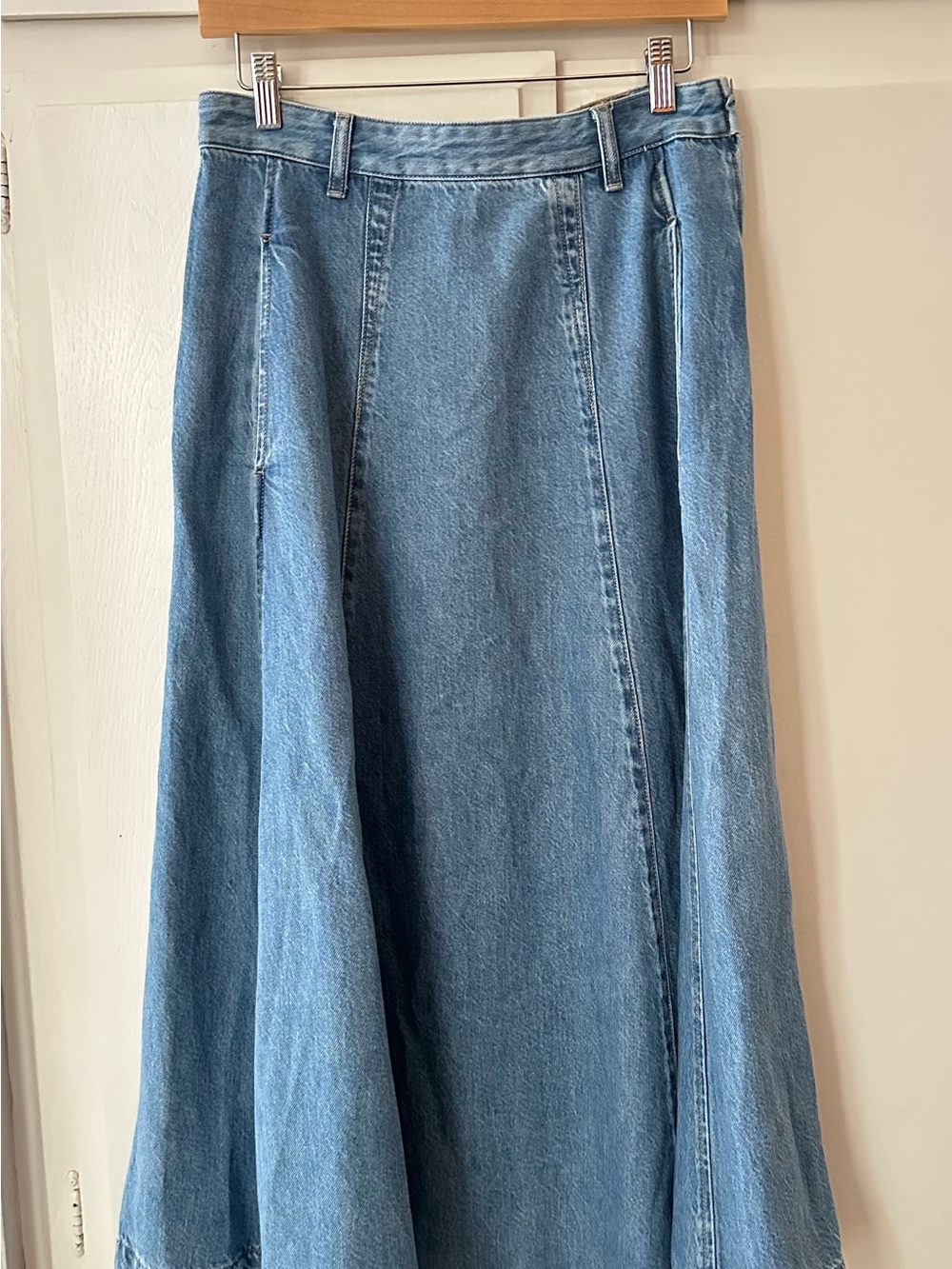 Madewell Light Blue Denim A-Line Maxi Skirt